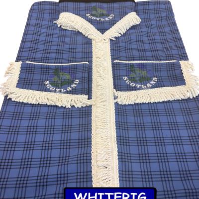 Enhance your cab interior with the Whiterig Scotland tartan truck curtain set. Featuring a classic blue and black tartan design with embroidered detail, this set includes curtains, pelmet, and tiebacks for a complete and stylish finish. Whiterig Truck Curtains